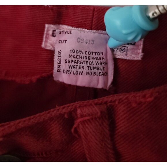 Vintage Guess Georges Marciano Red High-Waisted Jeans Zip Tapered Leg Women's 28 - Picture 8 of 9